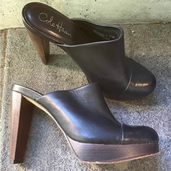 Cole Haan leather mule heels - Picture 1 of 5